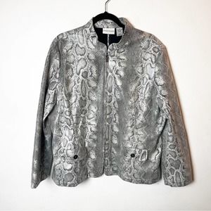 SZ 18 Alfred Dunner Snakeskin Print Pleather Jacket